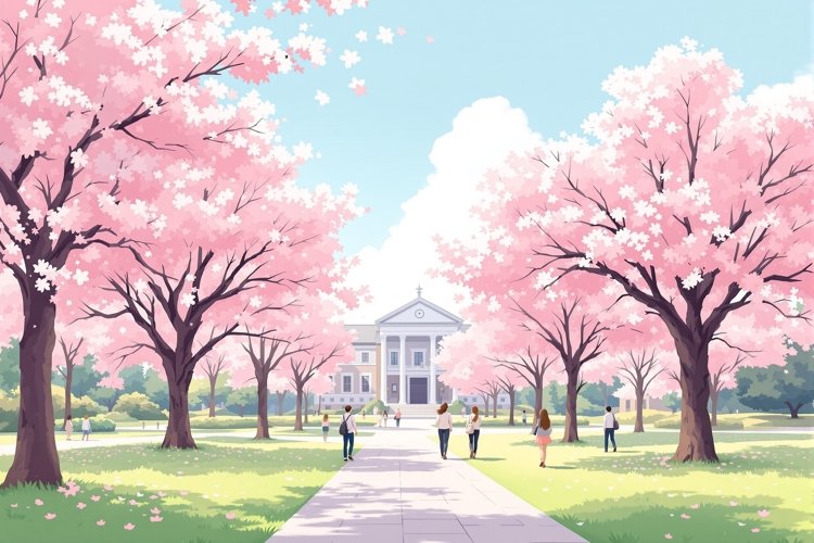 春 · 樱花课表 春 · 樱花课表插画